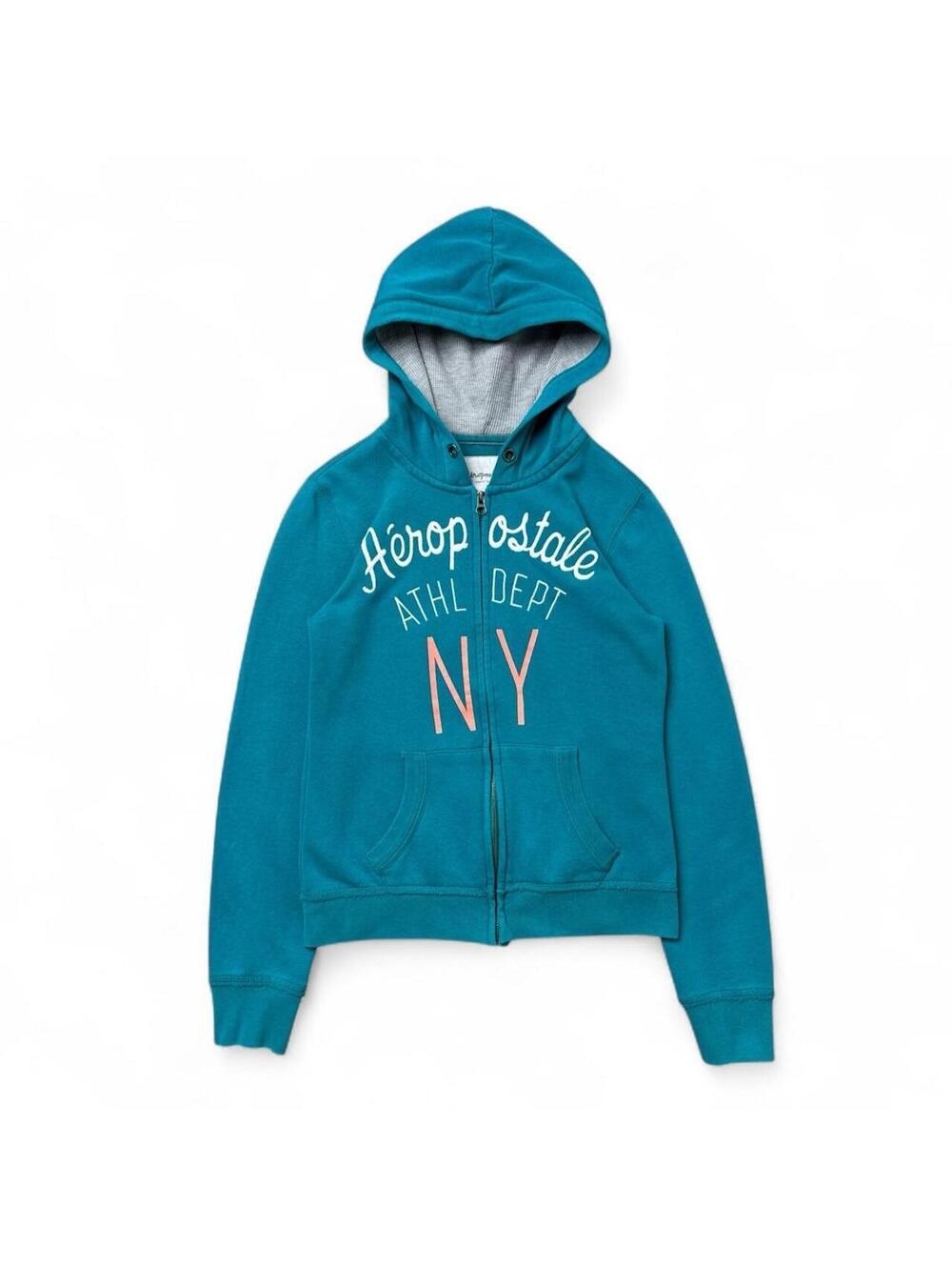 Y2K Aeropostale Blue Zip Up Hoodie Jacket